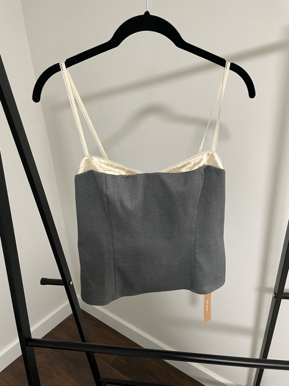 Charcoal / Cream Reformation Melanie Top - Picture 2 of 6